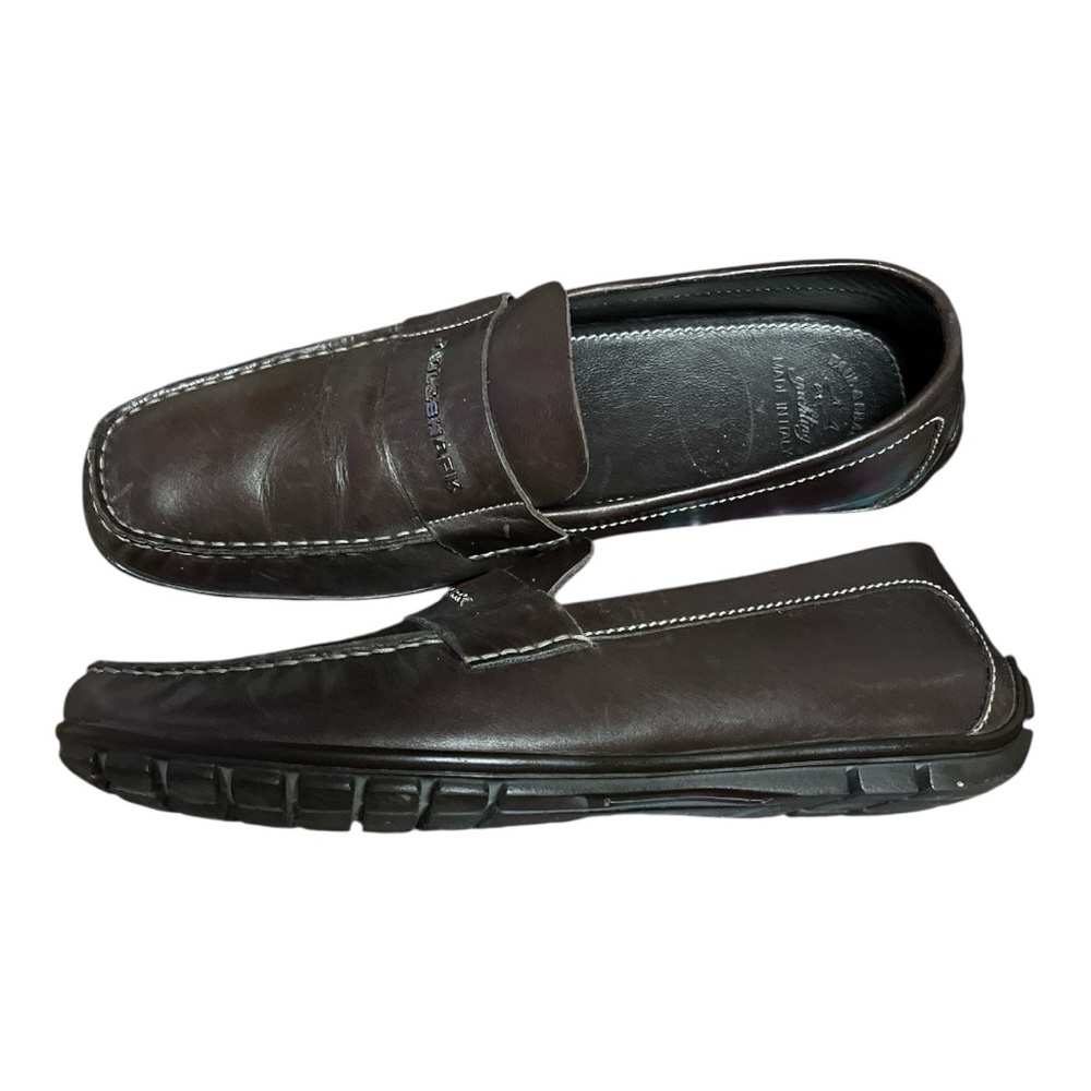 Men's Paul & Shark Yachting Brown Leather Loafers - size 9 GUC